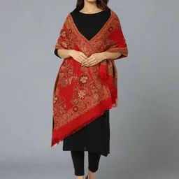 SWI Stylish Women Floral Woven Design Shawl-image-126