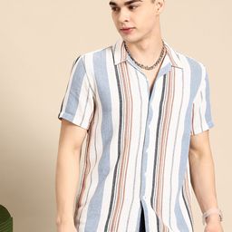 Mast & Harbour Striped Casual Shirt-image-62