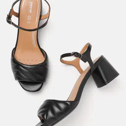 Geox D Genziana Mid Women Textured Leather Block Sandals-image-72