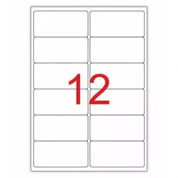 DAILY SO KI 12 A4 White Self Adhesive Sticker 40 Sheets & 480 Label for Laser & Inkjet Printers-40
