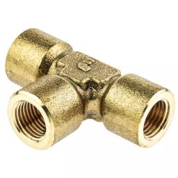 Legris Brass Pipe Fitting Tee Threaded Equal Tee Female BSPP 1/4 inch to Female BSPP 1/4in, 0145 13 13 (Pack of 5 Pcs)-picture-23