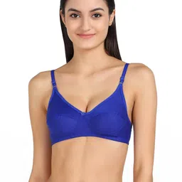 Samvar Blue Cotton Non-Wired Non Padded Minimizer Bra-picture-38