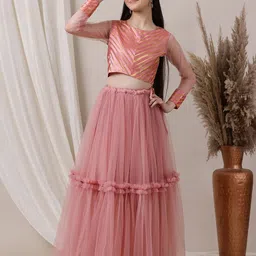 Inddus Girls Ready to Wear Lehenga &-20