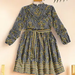 Bella Moda Floral Print Puff Sleeve Fit & Flare Dress-26