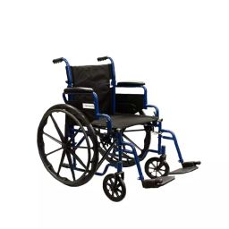 Rehamo Wheel Chair 18 inch Seat Width 120 Kg Weight Capacity, Steely Blue-40