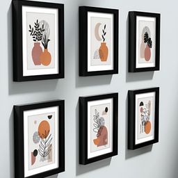 RANDOM White & Black 5 to 7 Pieces MDF Wall Photo Frames-47