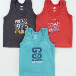 Zero Sleeveless Vests Text Graphic Pack of 3 - Multicolor-27