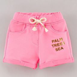 Little Kangaroos Cotton Shorts Placement Print - Pink-picture-33