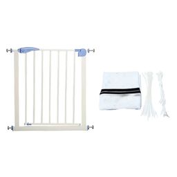 Safe O Kid Child Safety Stair Safety Gates with 1 Fall Prevention Safety Net - White-27