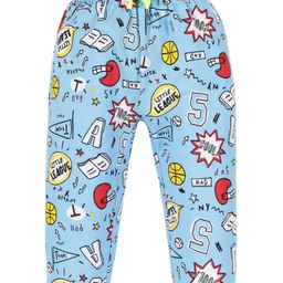 3PIN Seamless Doodle Art Printed Infant Jogger - Blue-image-54
