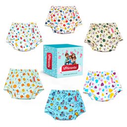 VParents Padded Underwear for Babies and Toddlers with 3 Layers of Cotton Padding Potty Training  Pull Up & Diaper-Free Time Pack of 6 (2 - 3 YEARS )( Print may vary)-2