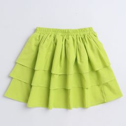 Aww Hunnie 100% Cotton Solid Layered Skirt - Green-image-12