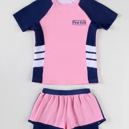 Pine Kids Half Sleeves Two Piece Swimsuit - Pink-picture-34