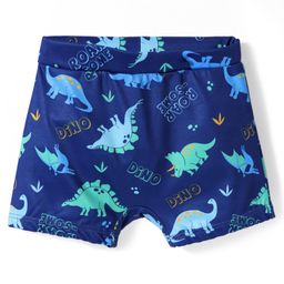 Babyhug Water Repellant Swimming Trunks With Dino Print - Navy Blue-image-79
