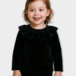 Mi Arcus Knit Full Sleeves Frill Detailed Top - Green-picture-37