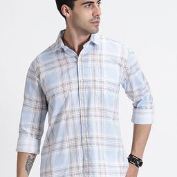 MISCHIEF MONKEY Men Classic Tailored Fit Tartan Checks Opaque Checked Casual Shirt-picture-16