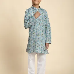 Pro-Ethic STYLE DEVELOPER Boys Printed Regular Pure Cotton Kurta with Pyjamas image 1