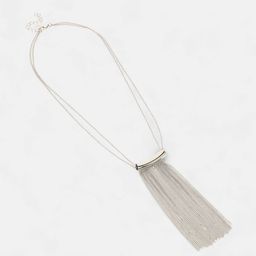 SOHI The Hanging Chain Bar Lariat Silver Plated Necklace image 2