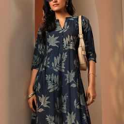 Libas Floral Printed Fit & Flare Midi Dress-image-56