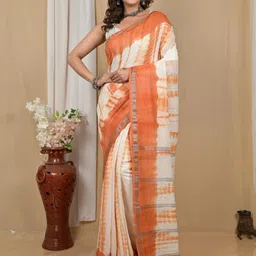DipDiya Tie and Dye Pure Cotton Taant Saree-image-73