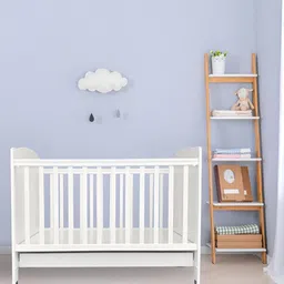 MiArcus White Rubber Wood Cot With 3-Level Adjustable Cot Rail & Storage Drawer-32