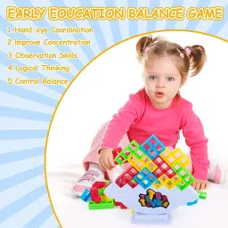 Tetra Tower Game 16 Pcs Stack Tower, Swing Stack High Child Balance-2