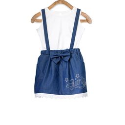 StyleStone Girls White & Blue Denim Clothing Set-15