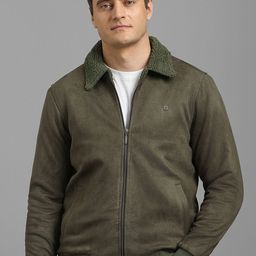 Louis Philippe Jeans Spread Collar Pure Cotton Open Front Jacket-0