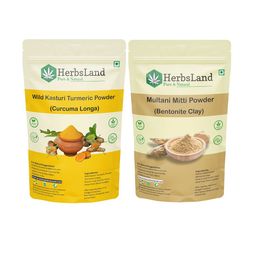 HerbsLand Set Of 2 Wild Kasturi Turmeric Powder & Multani Mitti Powder- 150 g Each-18