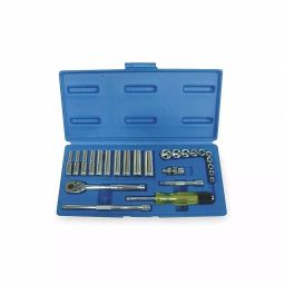 Westward Socket Wrench Set Chrome 12 Point 3/16 - 9/16 inch, 1EZR4-16