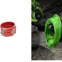 1ST TIME Set Of 16 Red Alloy Artificial Stones & Beads Bangles-picture-47