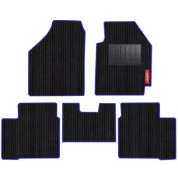 Elegant Cord Black & Blue Carpet Car Mat Compatible With Honda Amaze 2018 Onwards-image-89