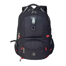 SWISS MILITARY Black 1000 D Polyester Laptop Backpack Bag With 31 L Capacity, LBP77A-26