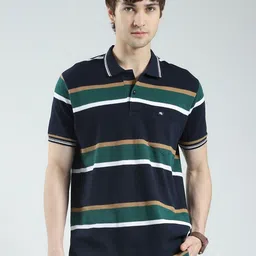 Monte Carlo Striped Polo Collar T-shirt-image-25