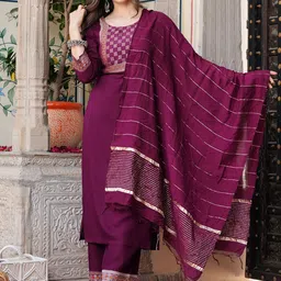 Sitaram Designer Women Printed Regular Kurta with Palazzos & With Dupatta-picture-24