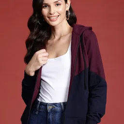 Alsace Lorraine Paris Women Colourblocked Hooded Sweatshirt-image-88