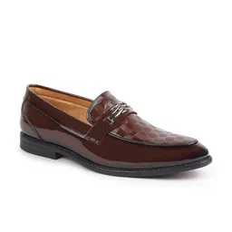 FAUSTO Men Tan Brown Solid Penny Loafers-image-34