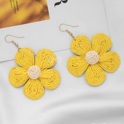 EVERSTYLISH Artificial Stones and Beads Floral Drop Earrings-54