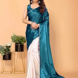 APNISHA Satin Half and Half Saree-image-3