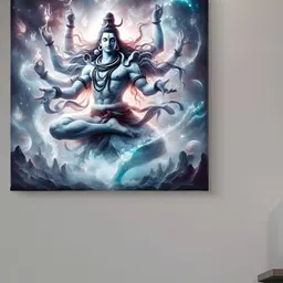 Livin'luxe Blue & Black Lord Shiva Canvas Wall Art-image-31