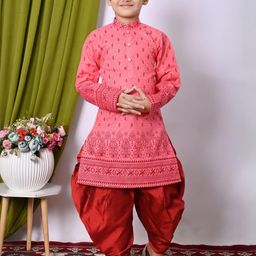 NFC CREATION Boys Embroidered Cotton Blend Kurta & Patiala-image-80