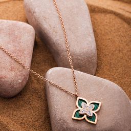 QUERALT Stone Studded Pendant With Chain-image-93