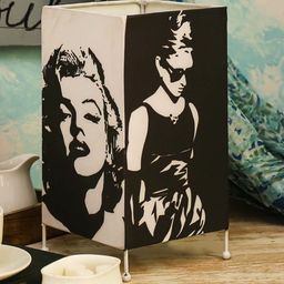 green girgit White Printed The Legends Column Table Lamp image 2
