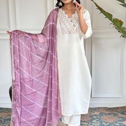 all about you Women Ethnic Motifs Embroidered Kurta with Trousers & Dupatta-picture-24