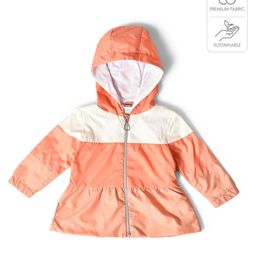 Mi Arcus Full Dull Cire HD Color Block Ombre Hooded Fron Open Wind Cheater - Peach-picture-33
