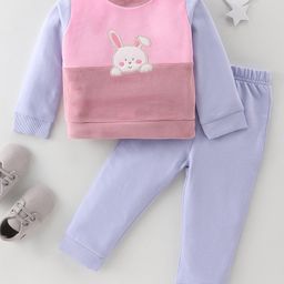ToffyHouse Full Sleeves Winter Wear Suit With Teddy Embroidery - Blue & Pink-image-16