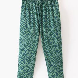 Fido Cotton Jersey Full Length Legging With Leopard Print - Green-image-65