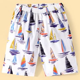 Pine Kids Swimming Trunk with Boat Print - Multicolour-image-85