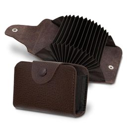Storite 13 Slots Leather Credit Card Holder Wallet (10.5 x 7.5 x 2.6 cm, Brown)-22