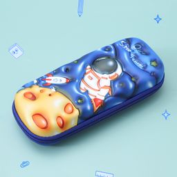 Space Theme Print Pencil Pouch - Blue-15